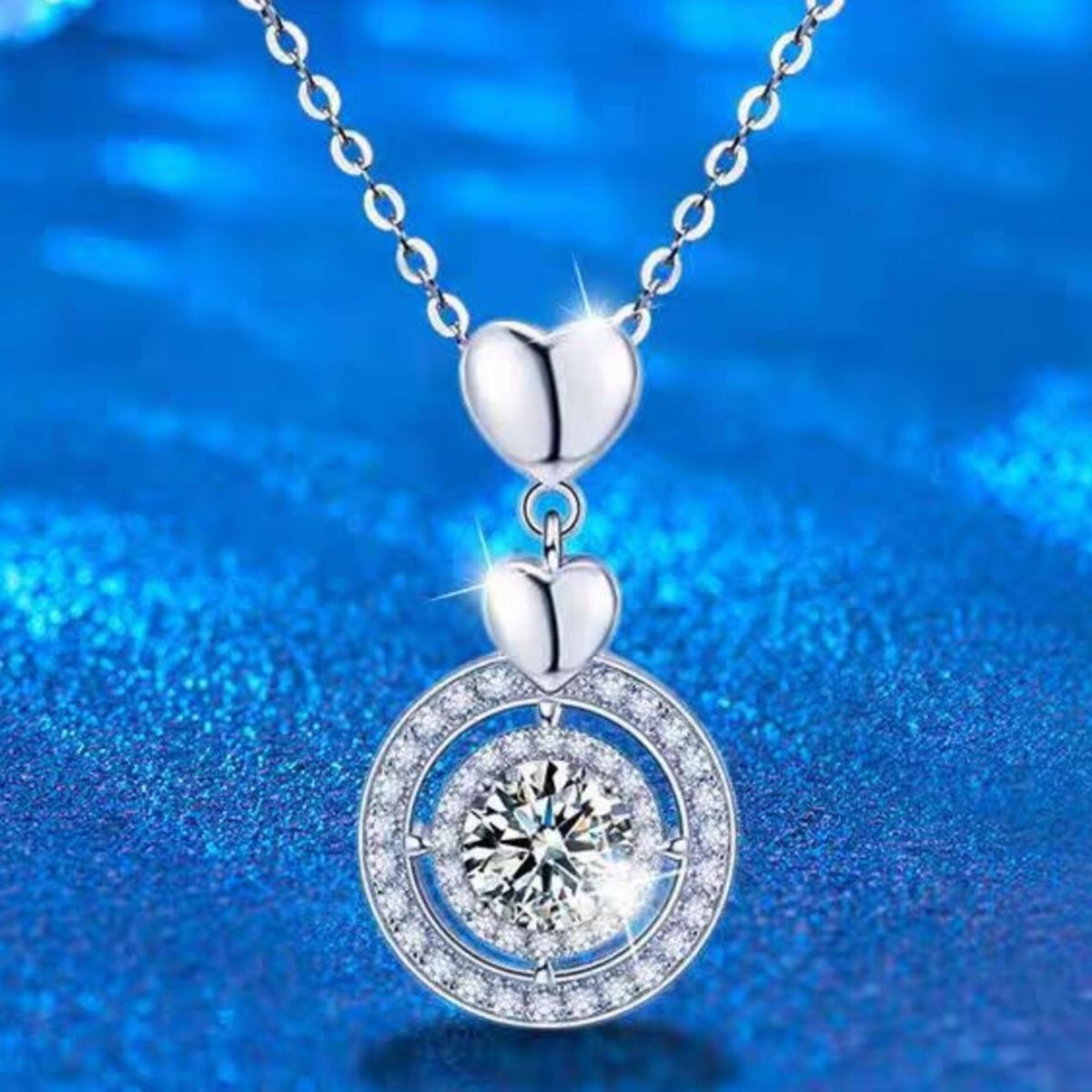 2 Carat Moissanite 925 Sterling Silver Pendant Necklace 4