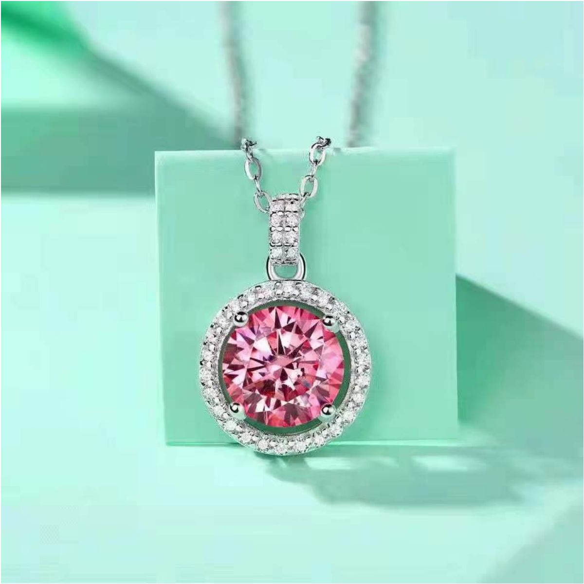 3 Carat Moissanite 925 Sterling Silver Pendant Necklace 3