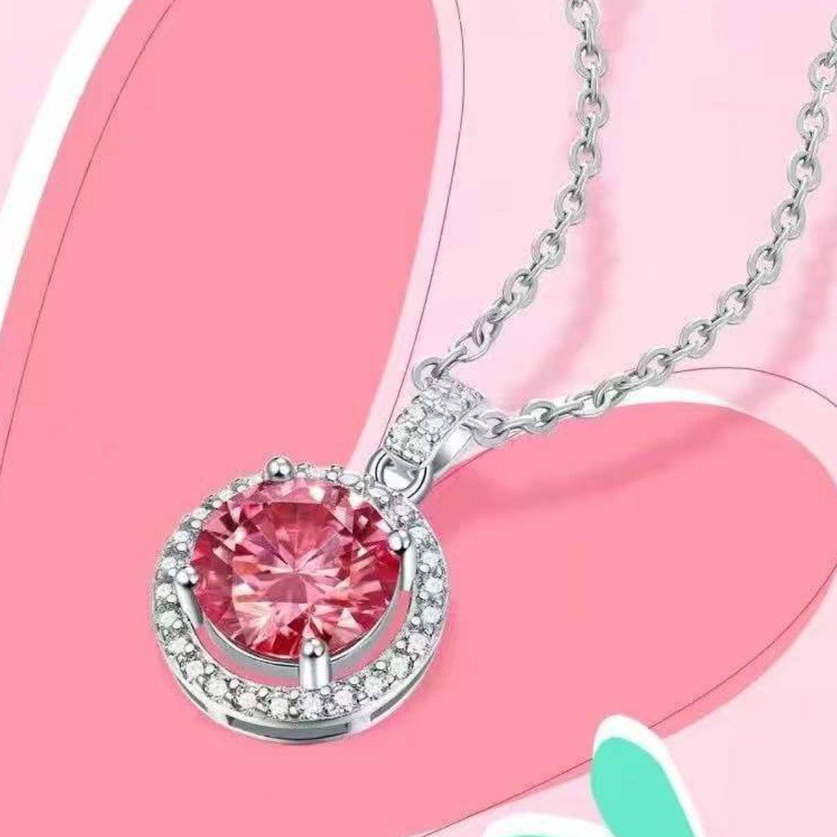 3 Carat Moissanite 925 Sterling Silver Pendant Necklace 2
