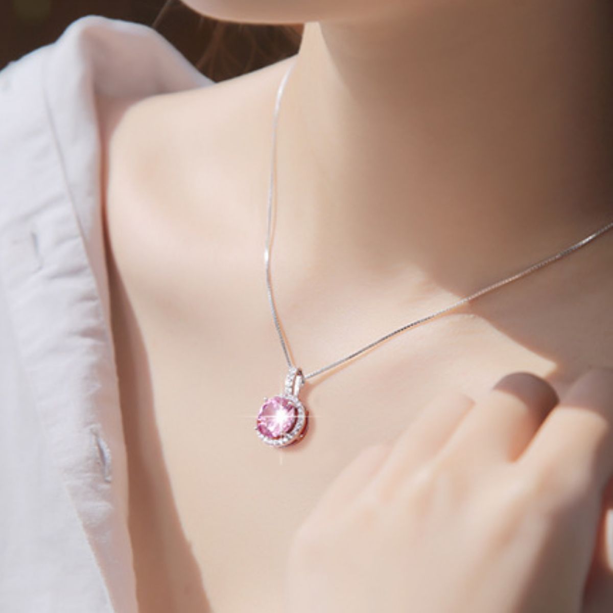 3 Carat Moissanite 925 Sterling Silver Pendant Necklace 4