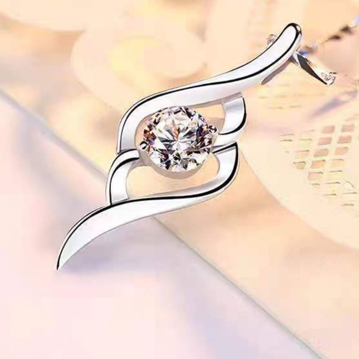 1 Carat Moissanite 925 Sterling Silver Pendant Necklace 3
