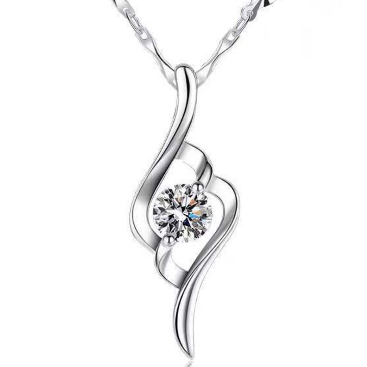 1 Carat Moissanite 925 Sterling Silver Pendant Necklace 4