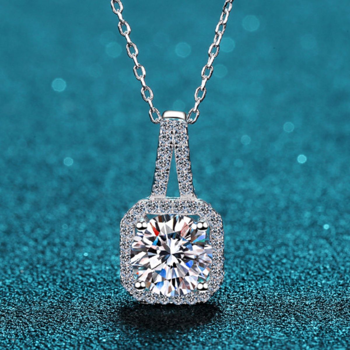 5 Carat Moissanite 925 Sterling Silver Pendant Necklace 4