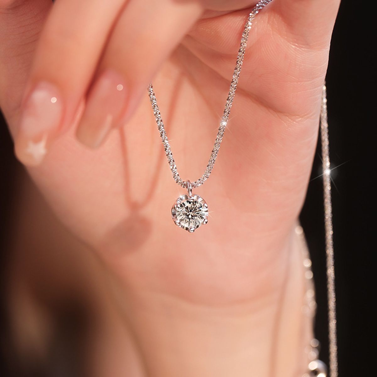 1 Carat Moissanite 925 Sterling Silver Necklace 3
