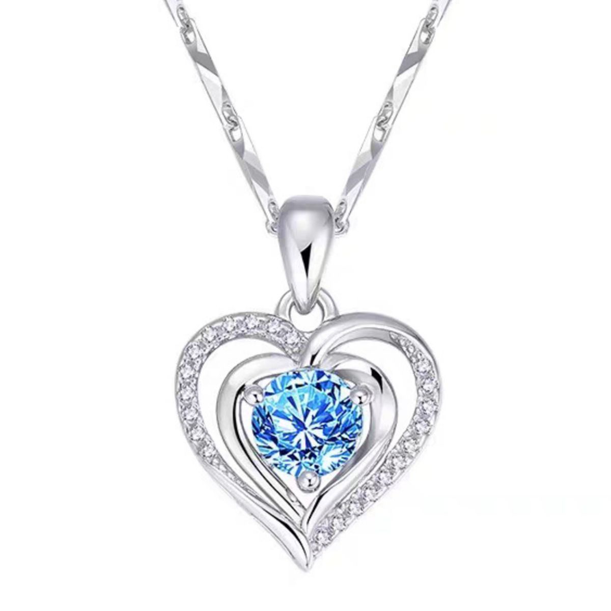 925 Sterling Silver Heart Pendant Necklace 4