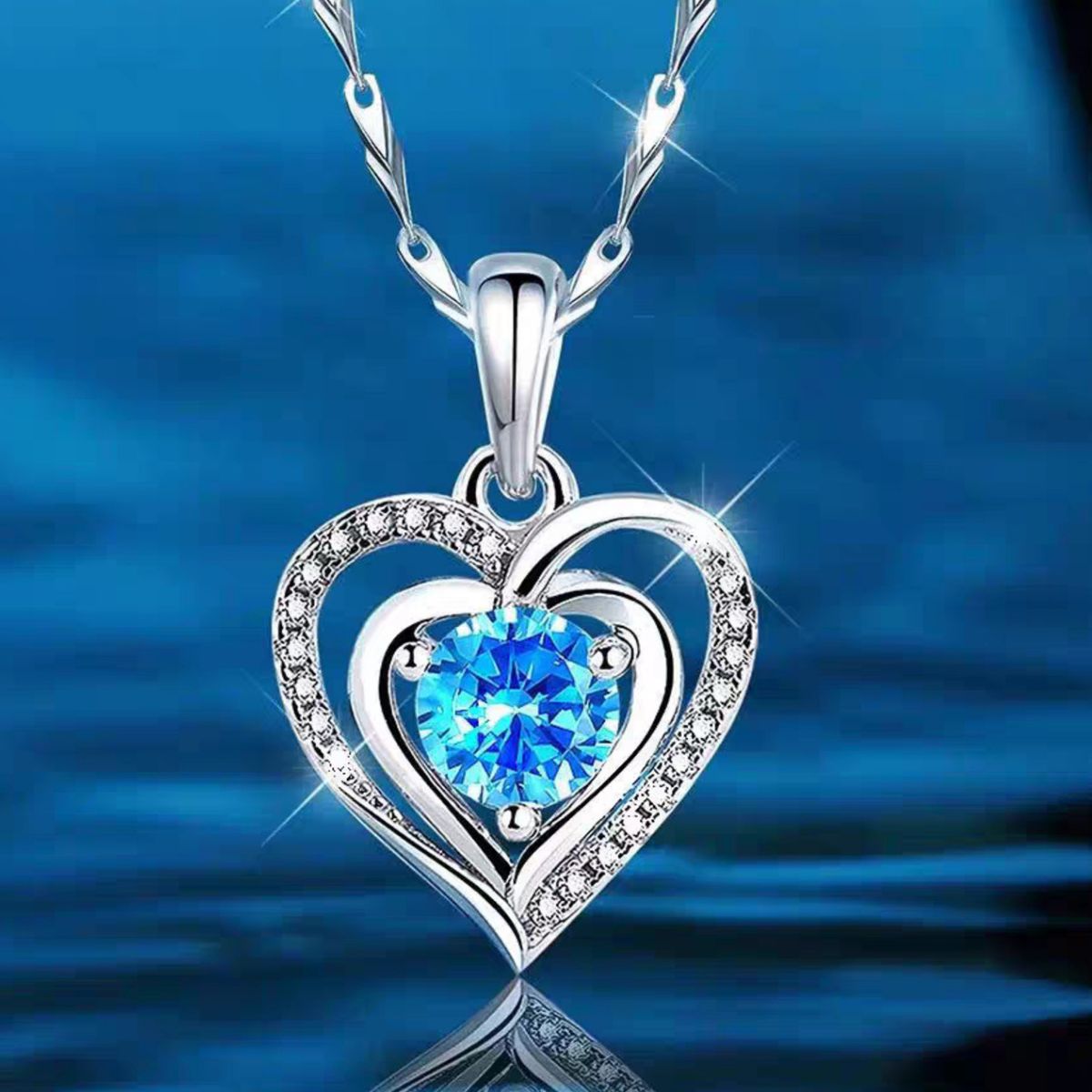 925 Sterling Silver Heart Pendant Necklace 3