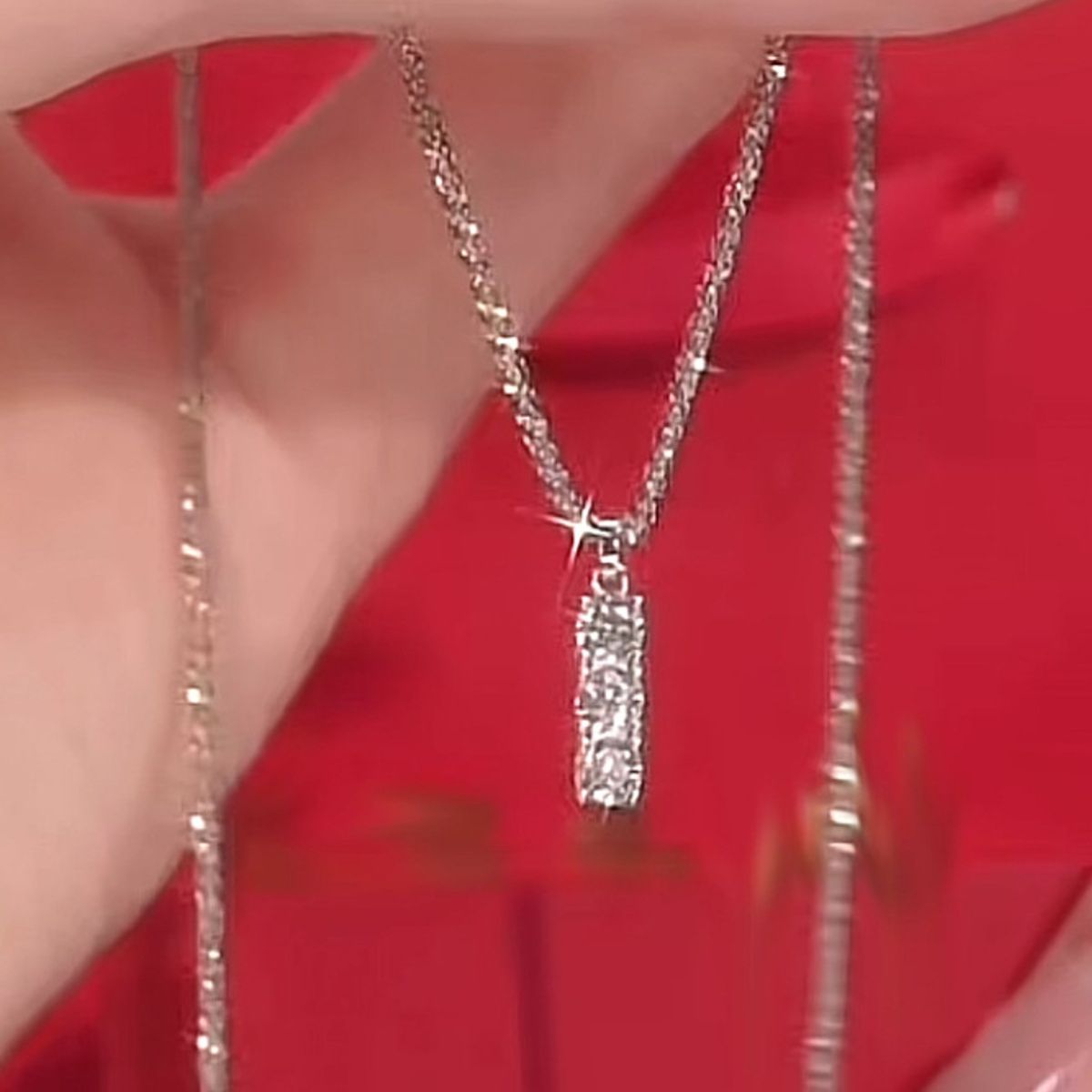 Moissanite 925 Sterling Silver Bar Necklace 4