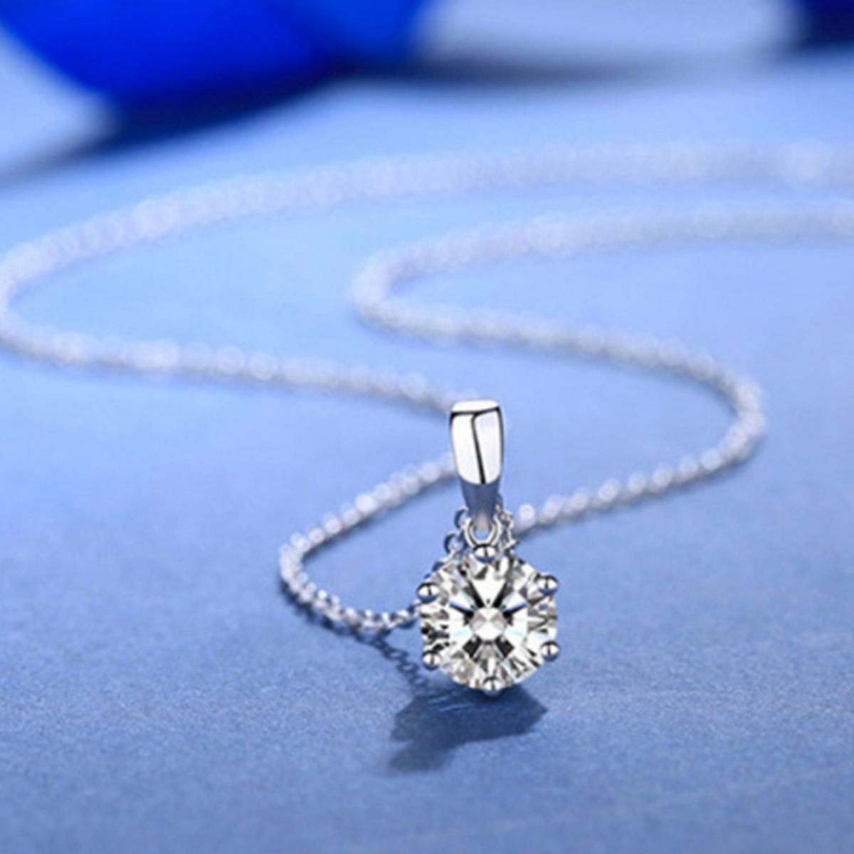 5 Carat Moissanite 925 Sterling Silver Pendant Necklace 2
