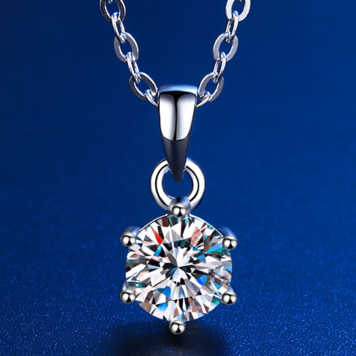 5 Carat Moissanite 925 Sterling Silver Pendant Necklace 3