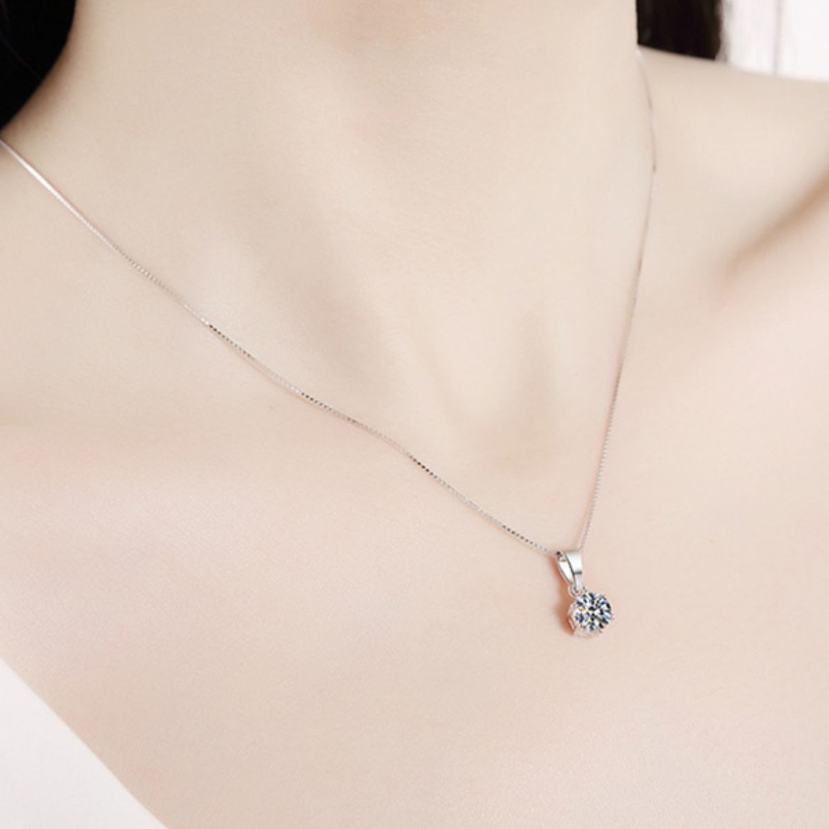 5 Carat Moissanite 925 Sterling Silver Pendant Necklace 4