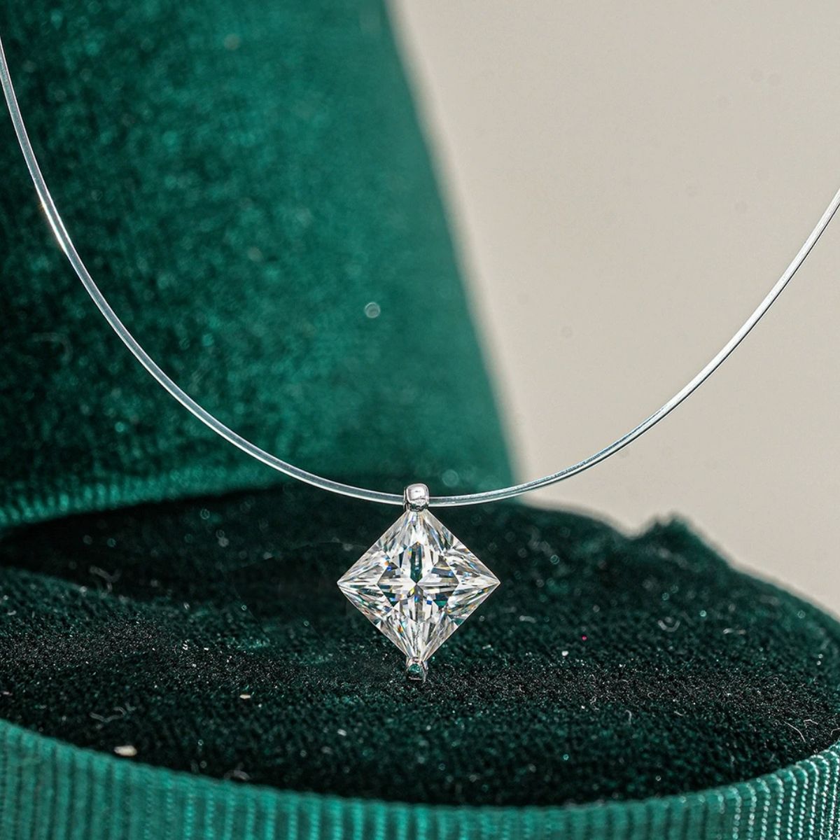1 Carat Moissanite 925 Sterling Silver Pendant Necklace 4