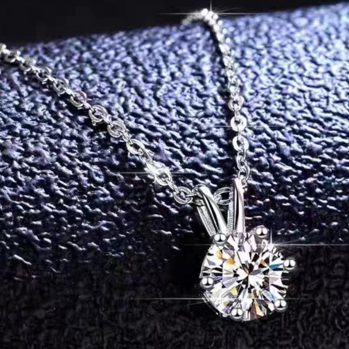 2 Carat Moissanite 925 Sterling Silver Pendant Necklace 2