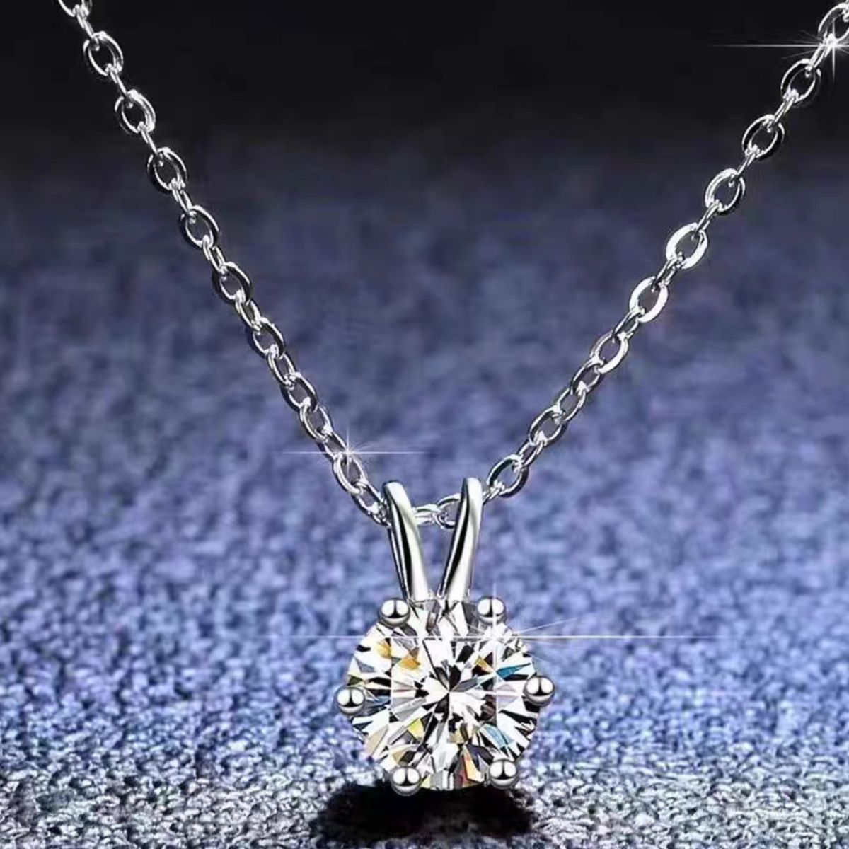 2 Carat Moissanite 925 Sterling Silver Pendant Necklace 4