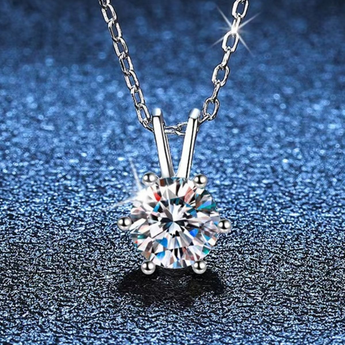 2 Carat Moissanite 925 Sterling Silver Pendant Necklace 3