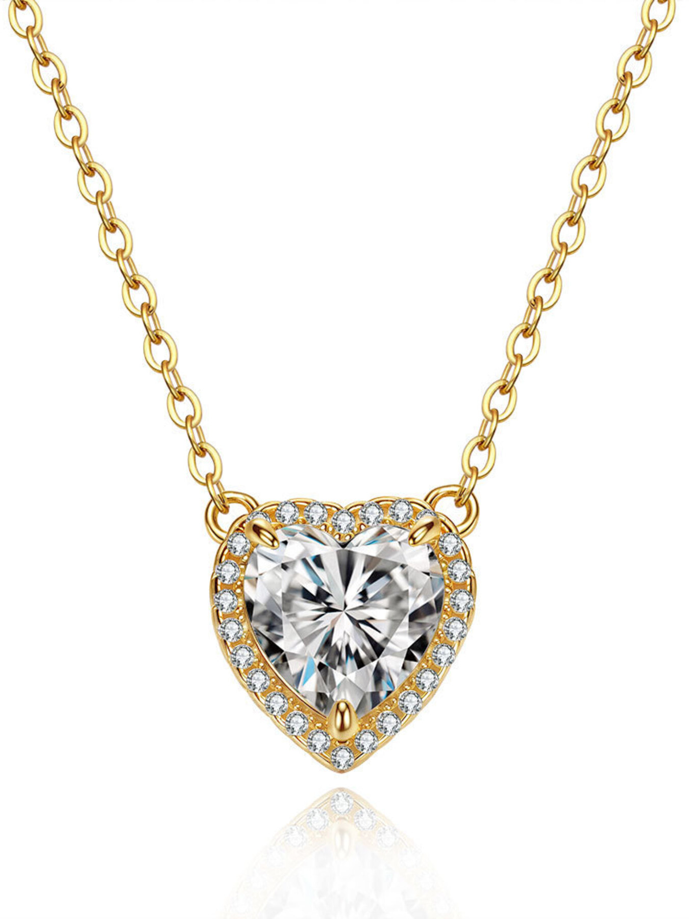 2 Carat 18K Gold-Plated Moissanite Heart Necklace 3