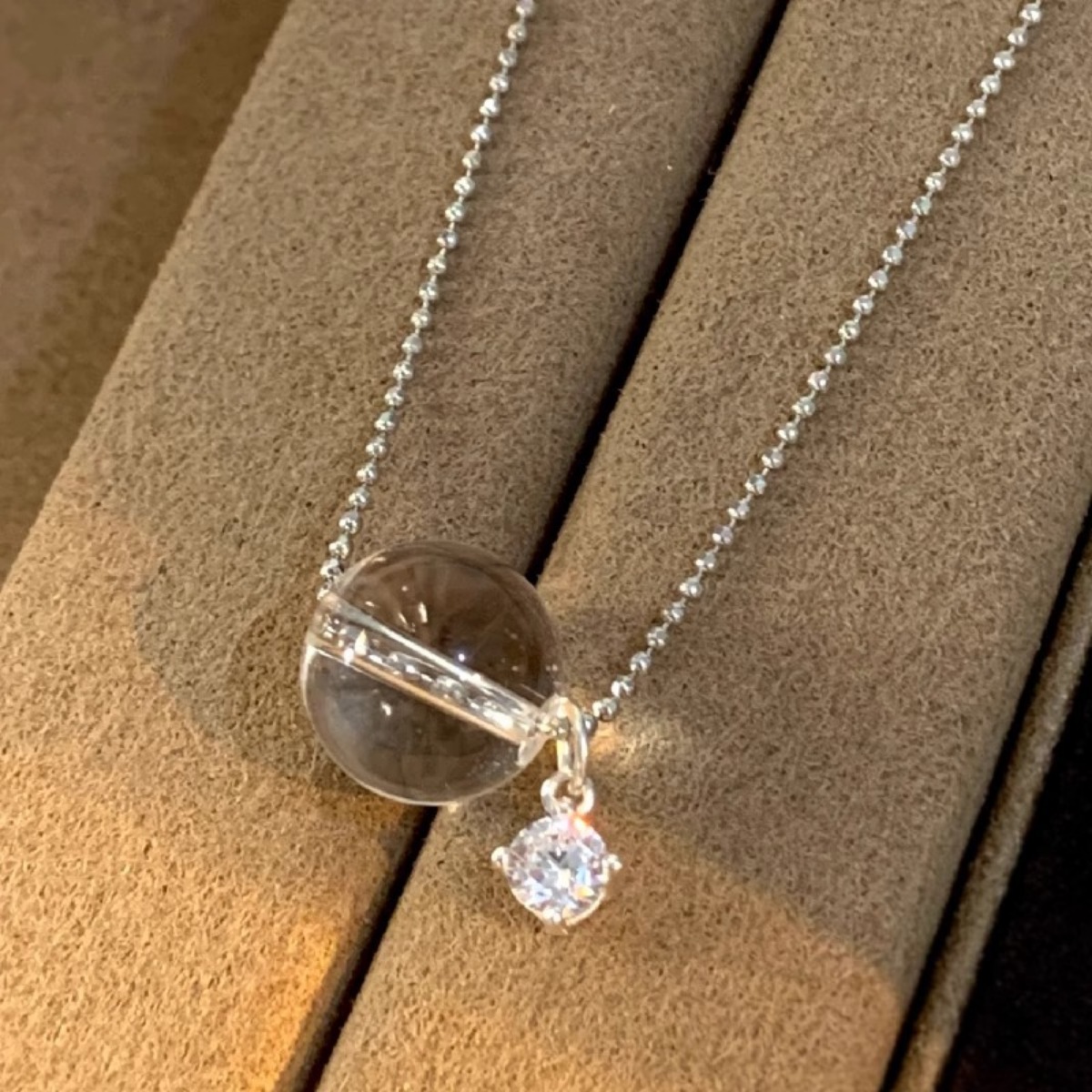 925 Sterling Silver Crystal Pendant Necklace 4