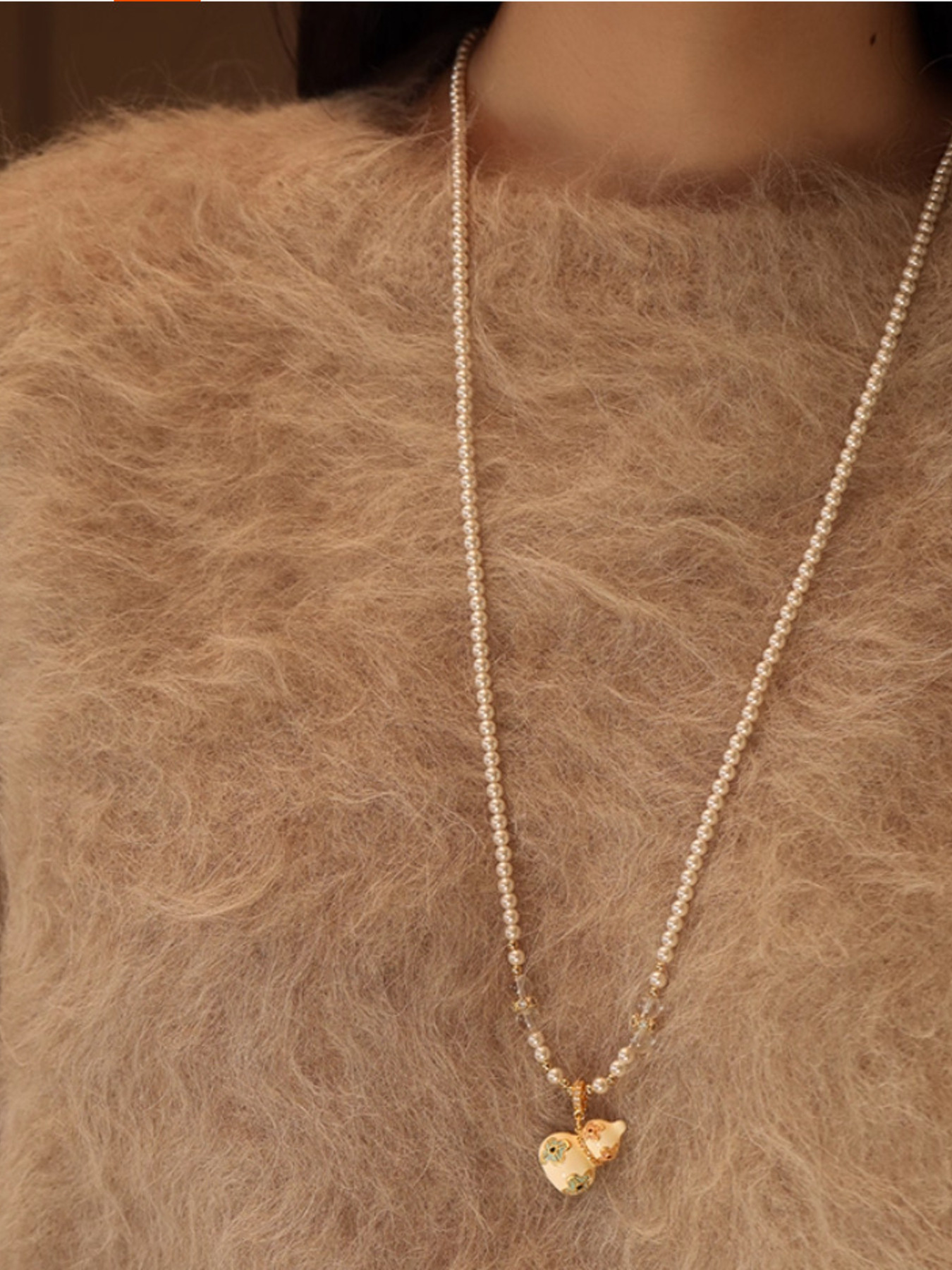 18K Gold-Plated Gourd Pendant Necklace 4