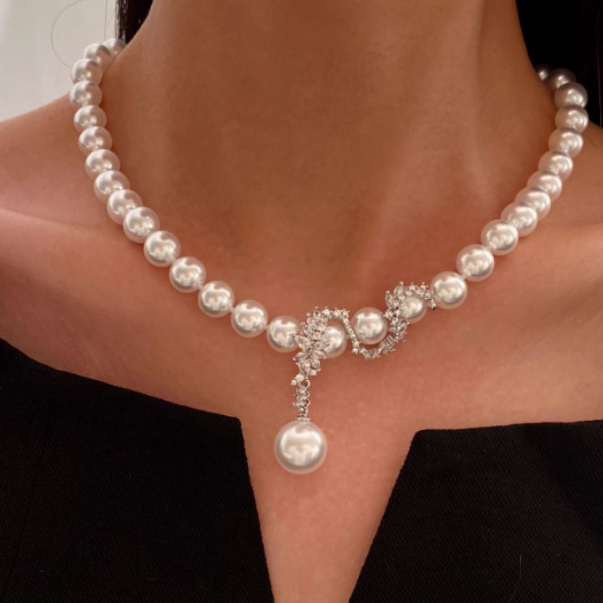 Zircon Pearl Necklace 2
