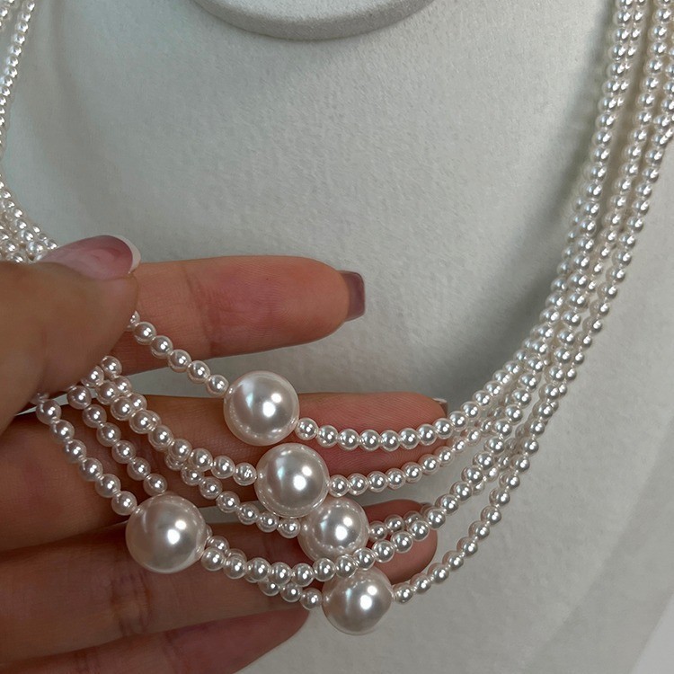 Pearl Bead Choker Necklace 4