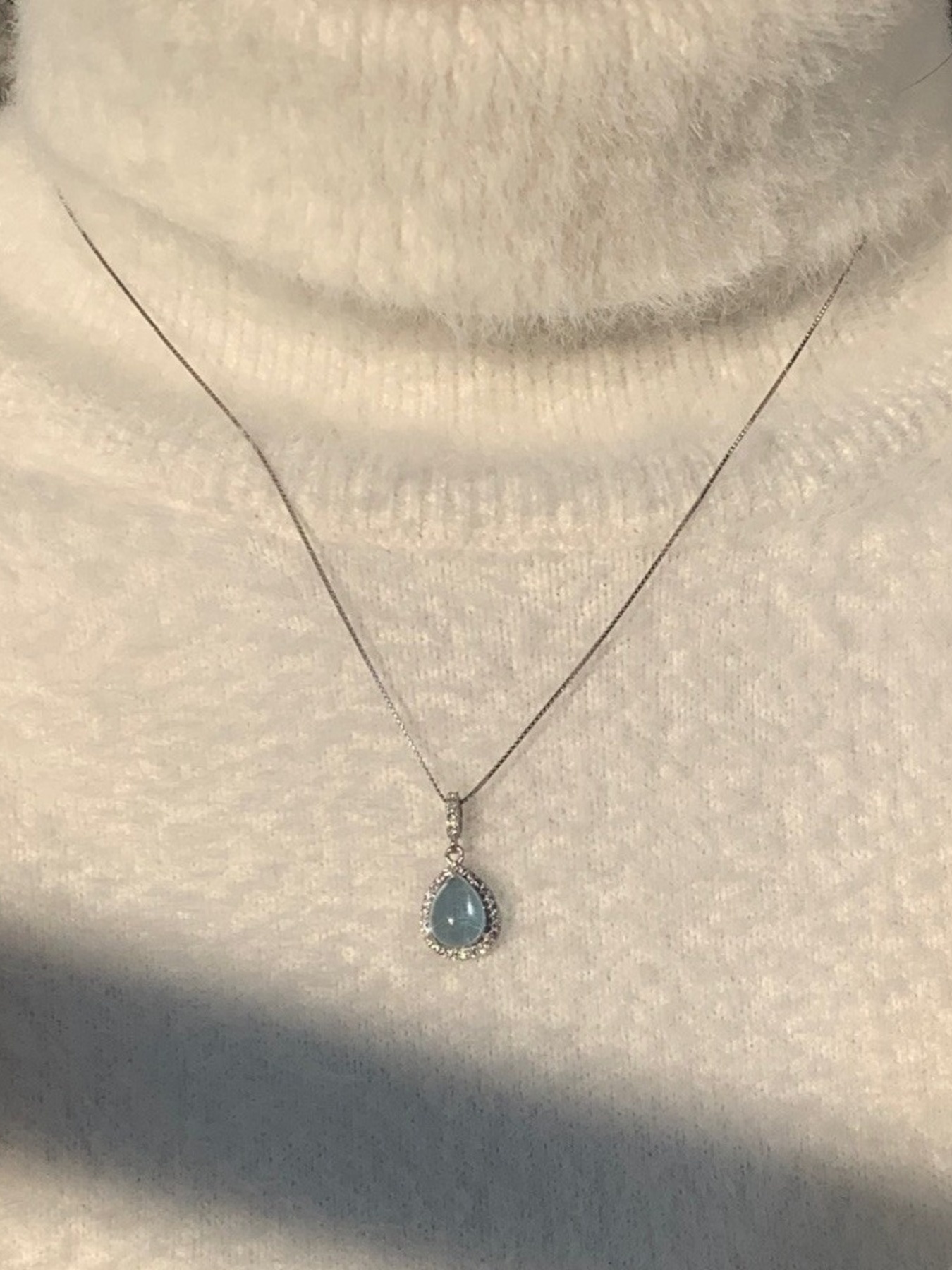 Crystal Teardrop Pendant Necklace 2