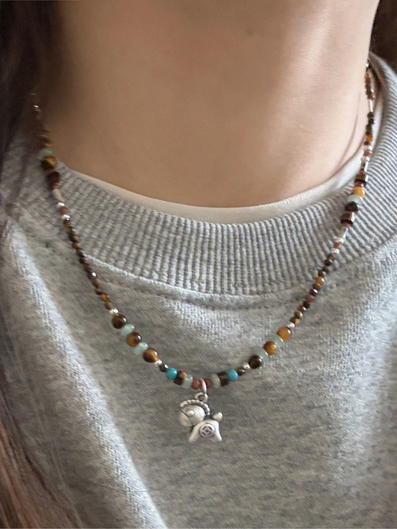 Beaded Horse Pendant Necklace 3