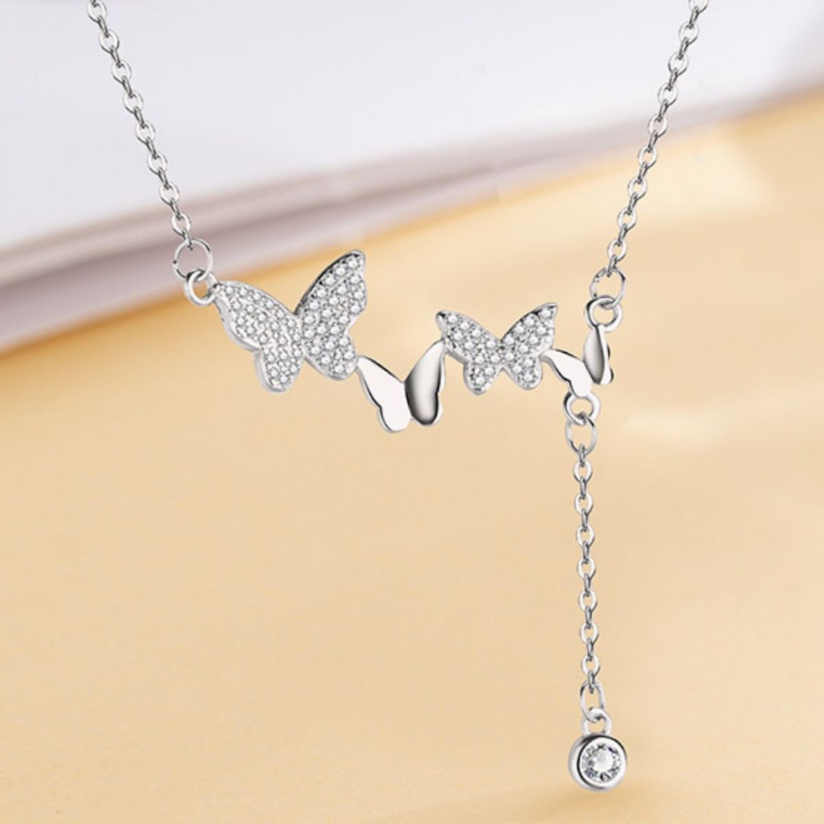 925 Sterling Silver Butterfly Necklace 3