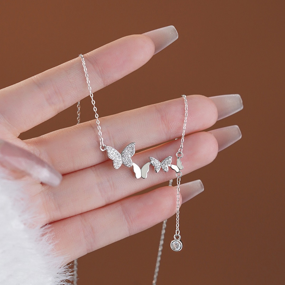 925 Sterling Silver Butterfly Necklace 2