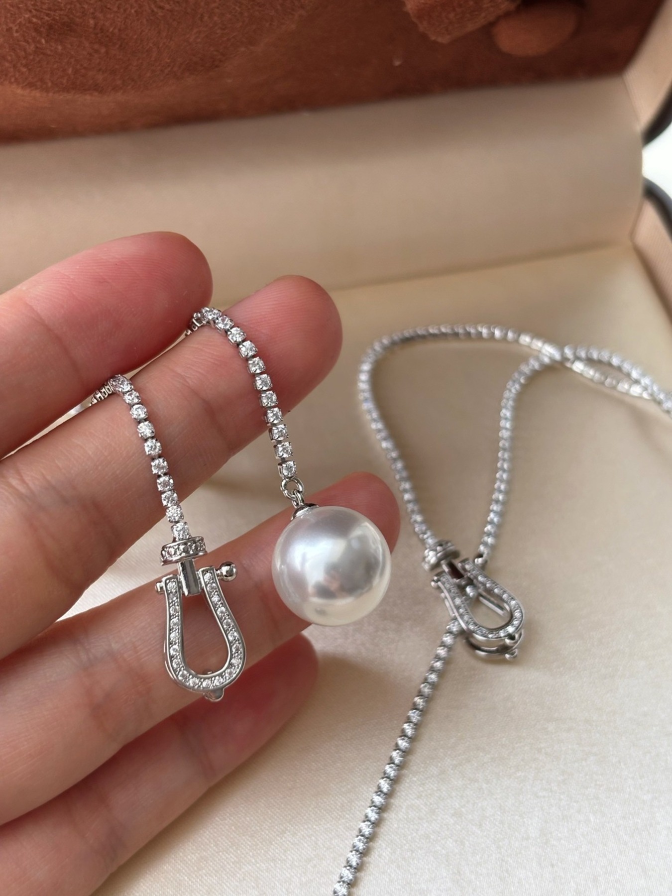 Alloy Pearl Drop Y-Necklace 4