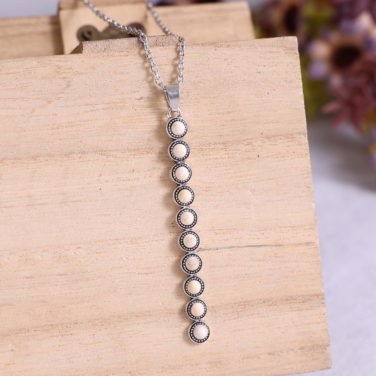 Vintage Style Beaded Bar Necklace 3