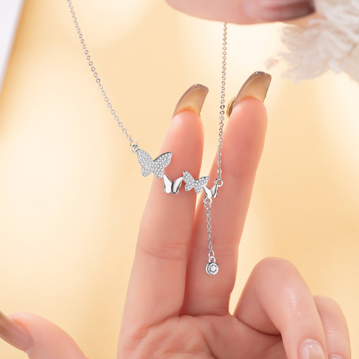 925 Sterling Silver Butterfly Necklace 4