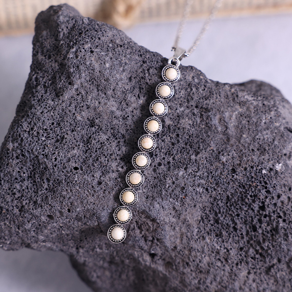 Vintage Style Beaded Bar Necklace 2
