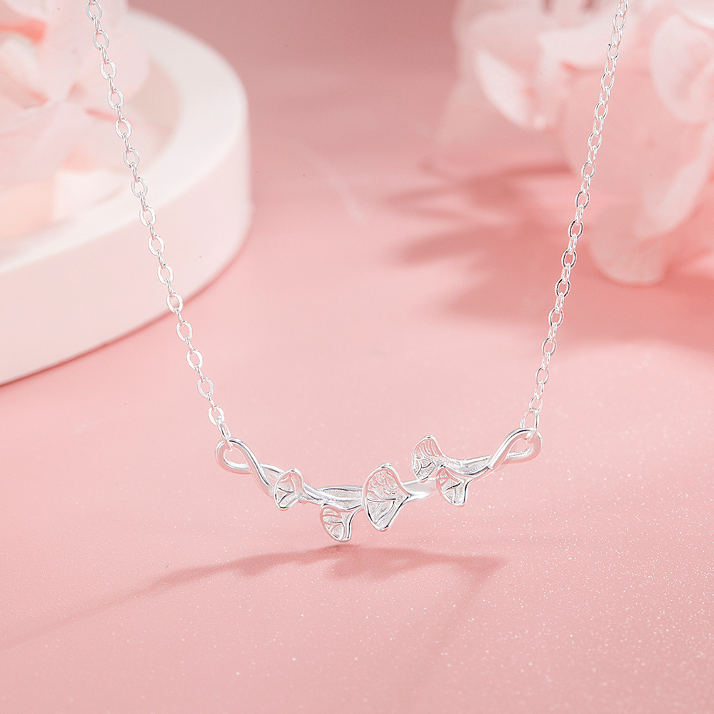925 Sterling Silver Ginkgo Leaf Necklace 3