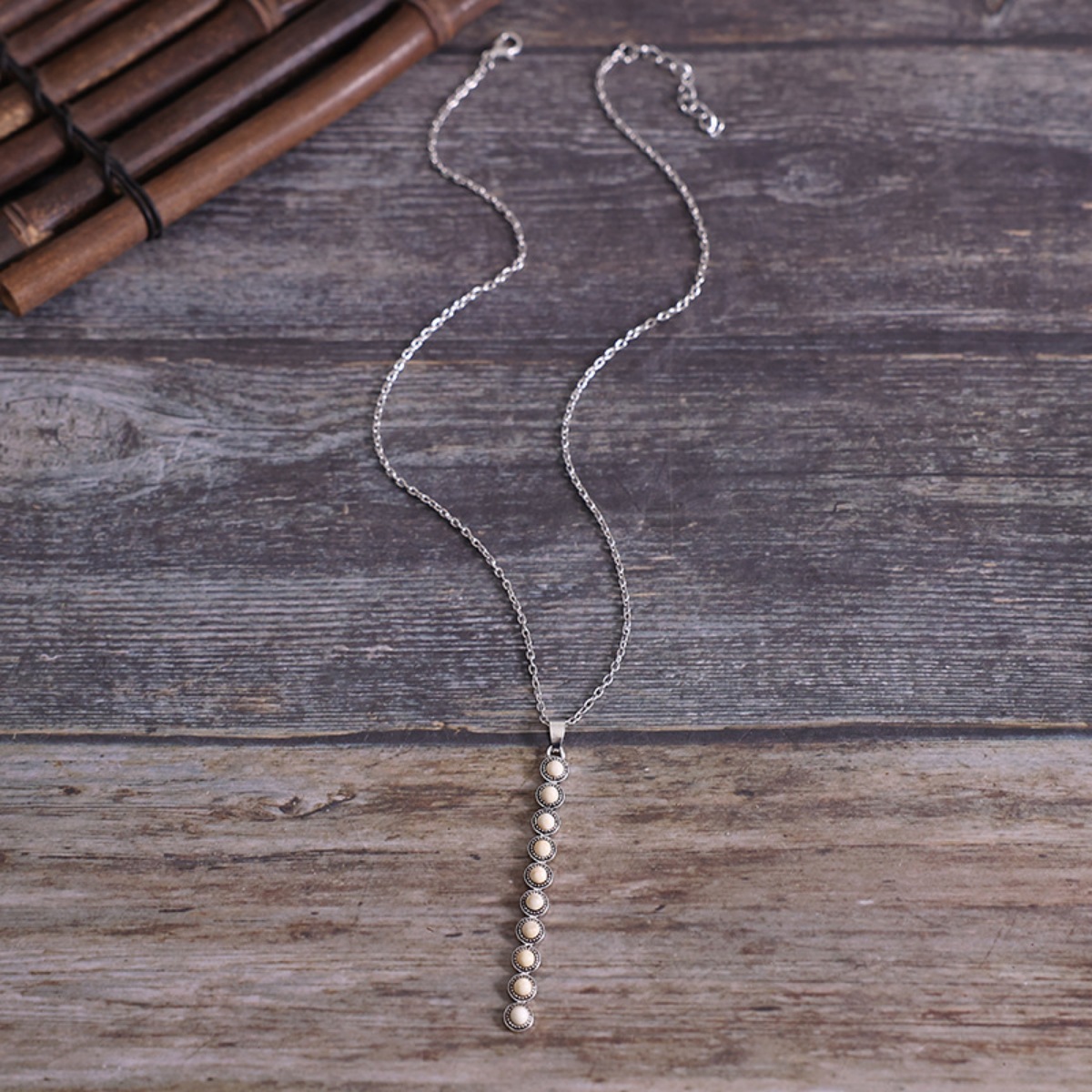 Vintage Style Beaded Bar Necklace 4