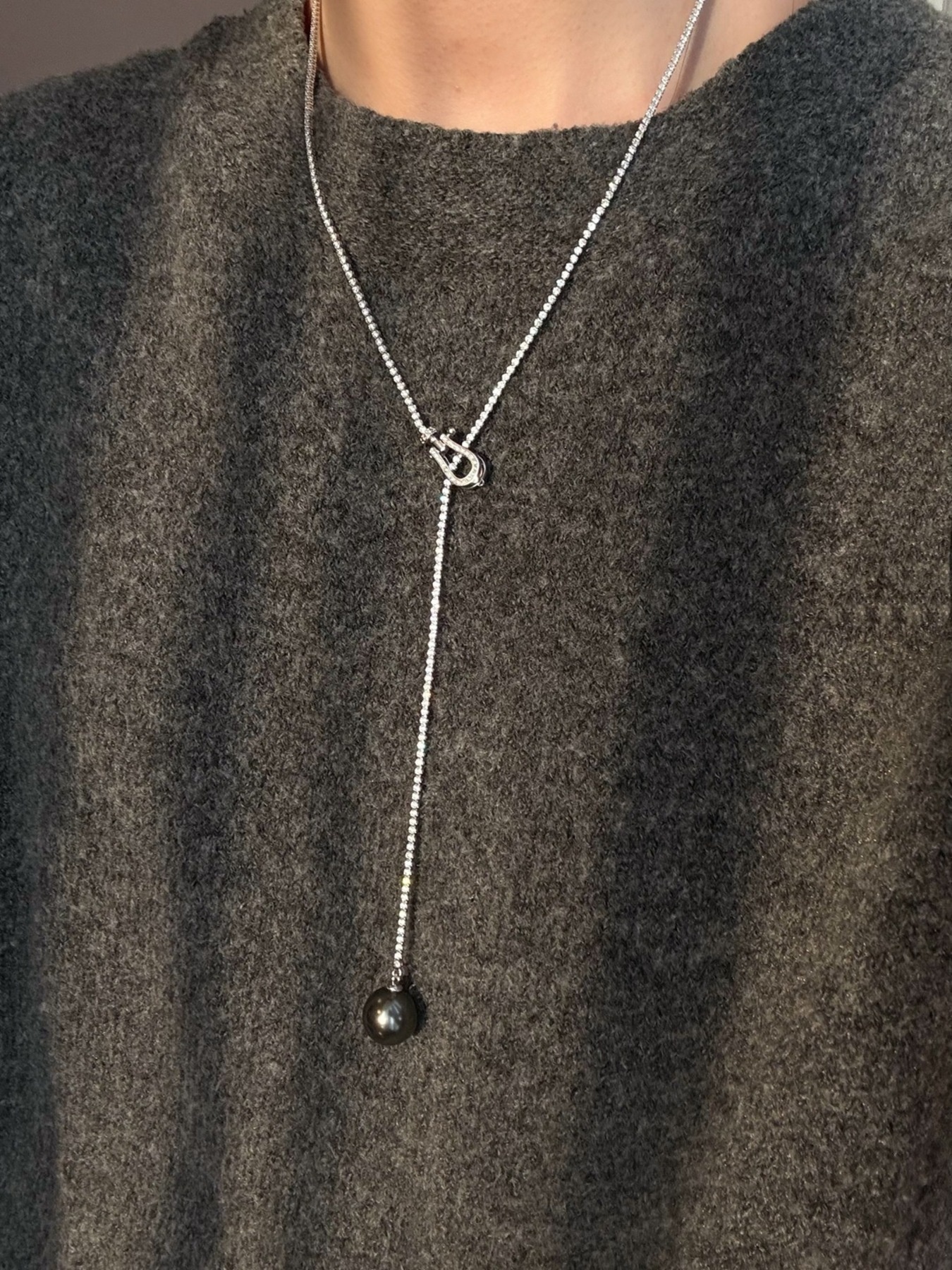 Alloy Pearl Drop Y-Necklace 2