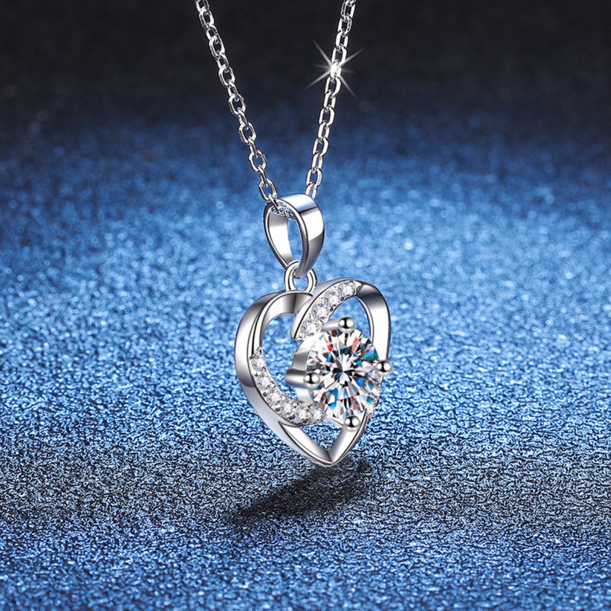 925 Sterling Silver Zircon Heart Necklace 3