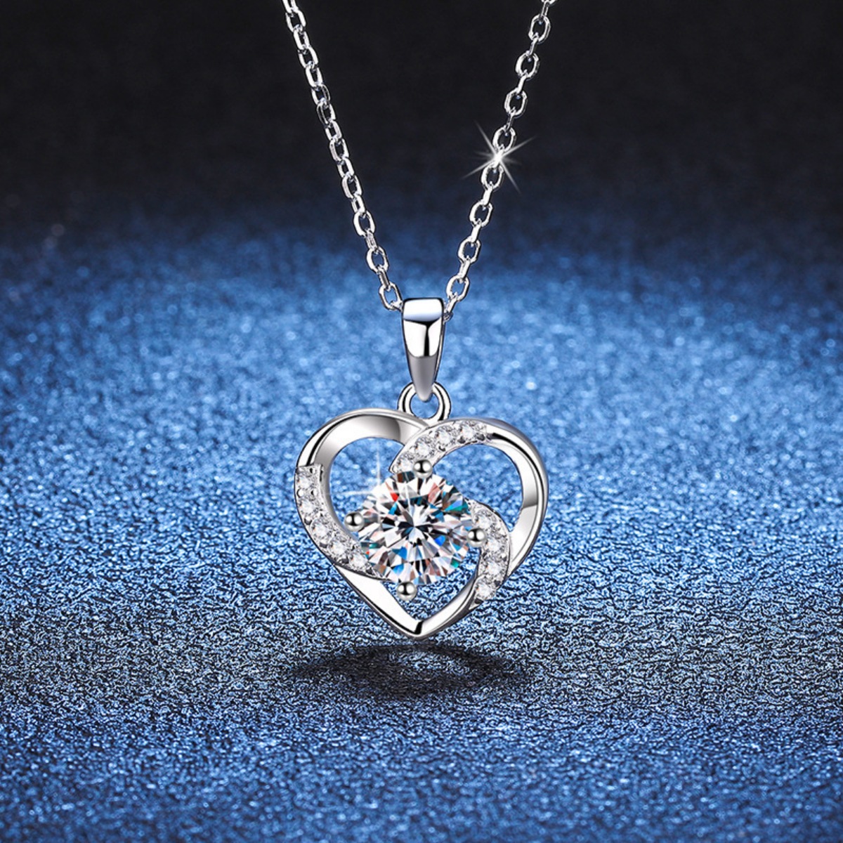 925 Sterling Silver Zircon Heart Necklace 2