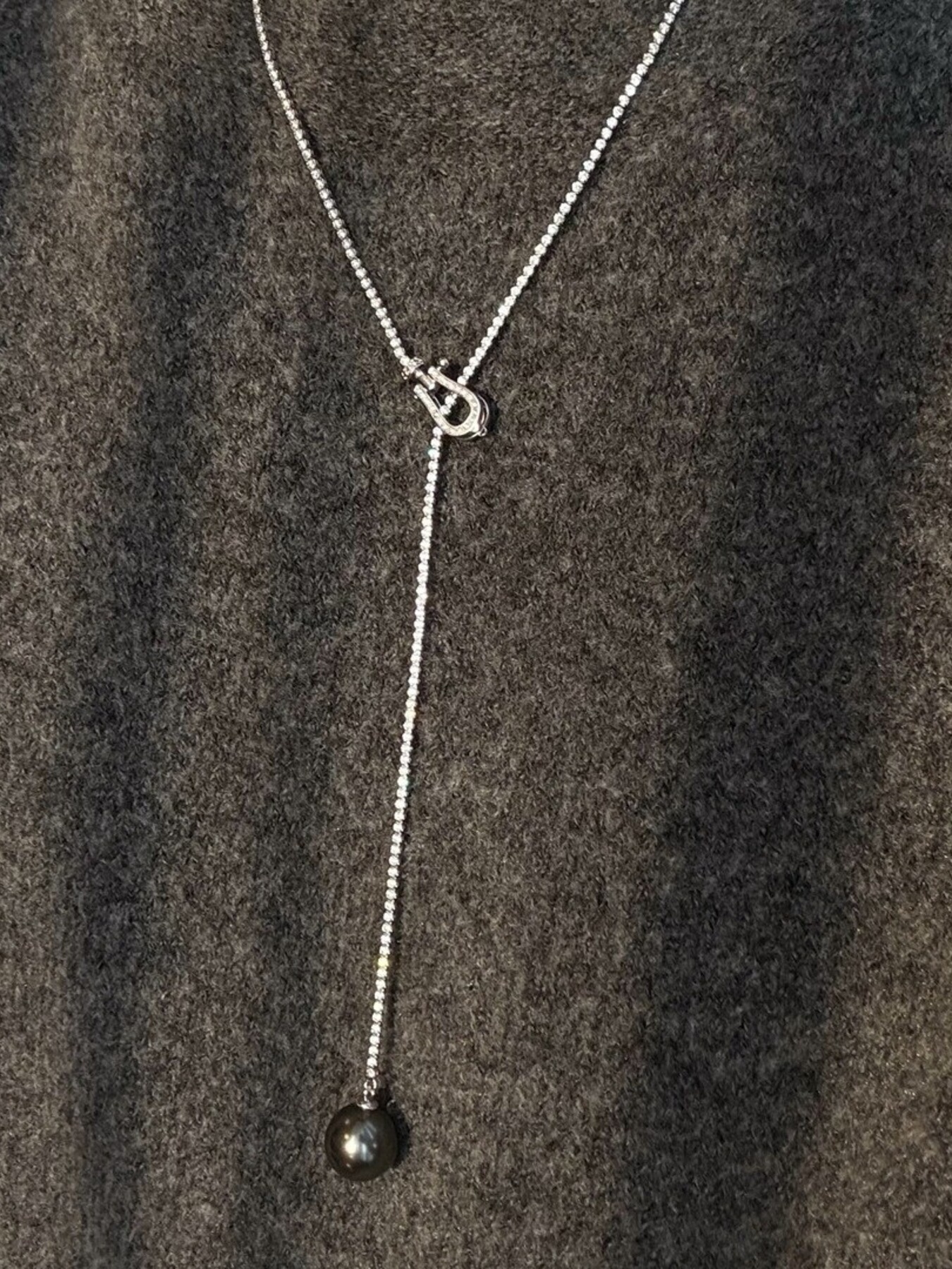 Alloy Pearl Drop Y-Necklace 3