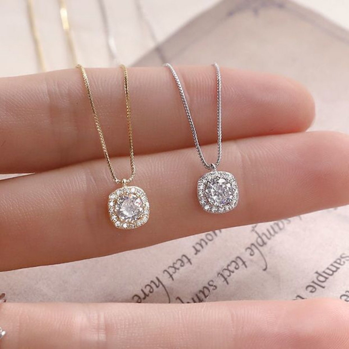 925 Sterling Silver Zircon Pendant Necklace 3