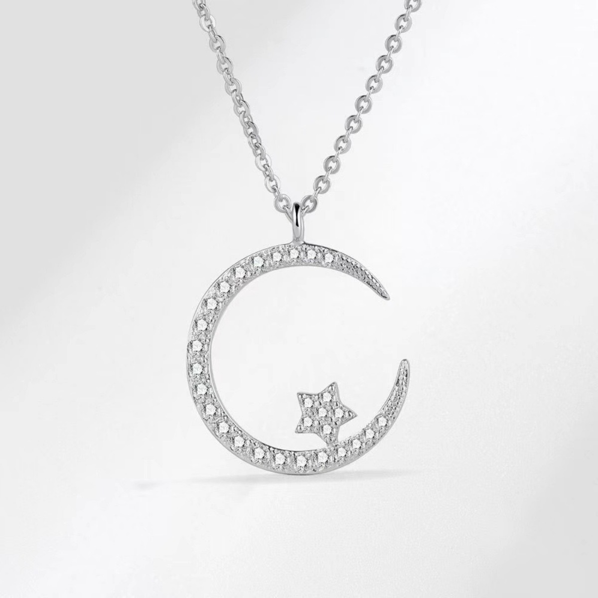 Crescent Moon Star Pendant Necklace 4