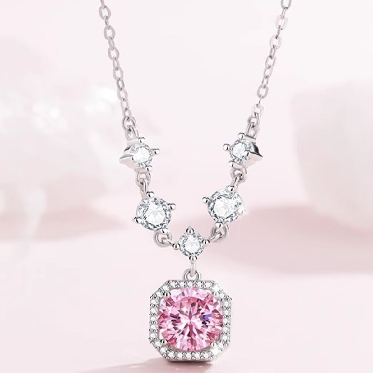 925 Sterling Silver Zircon Pendant Necklace 3