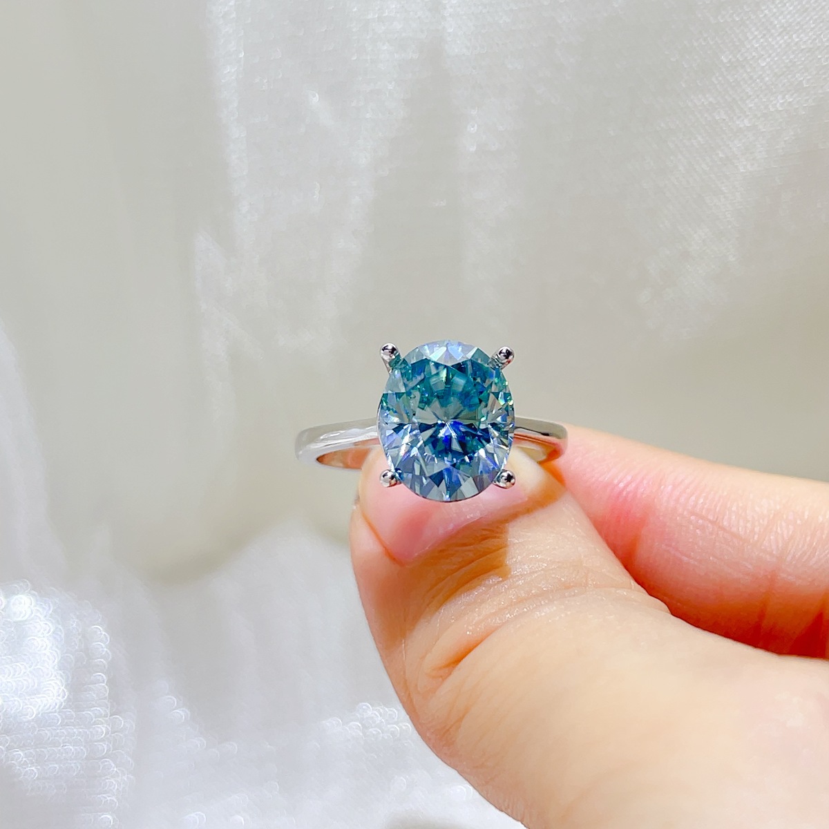 5 Carat 925 Sterling Silver Moissanite Ring 4