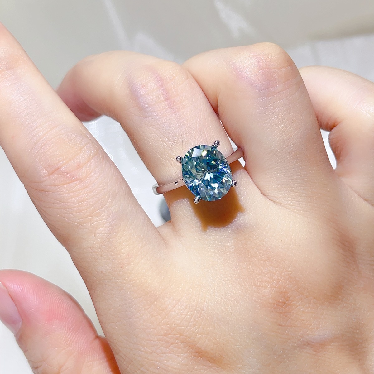 5 Carat 925 Sterling Silver Moissanite Ring 2