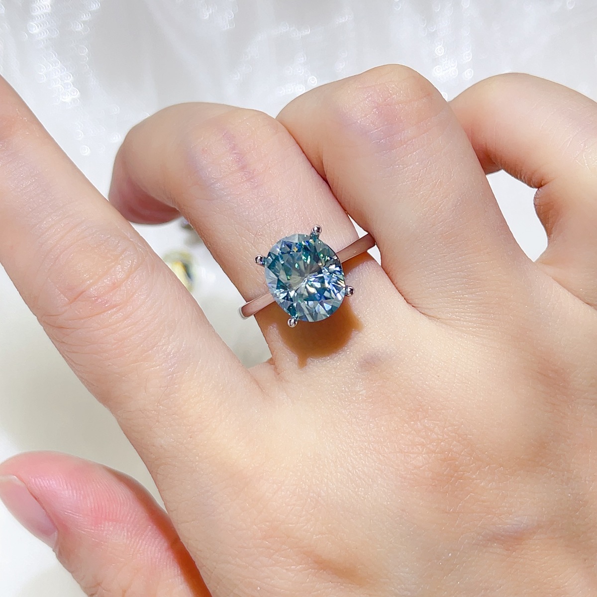 5 Carat 925 Sterling Silver Moissanite Ring 3