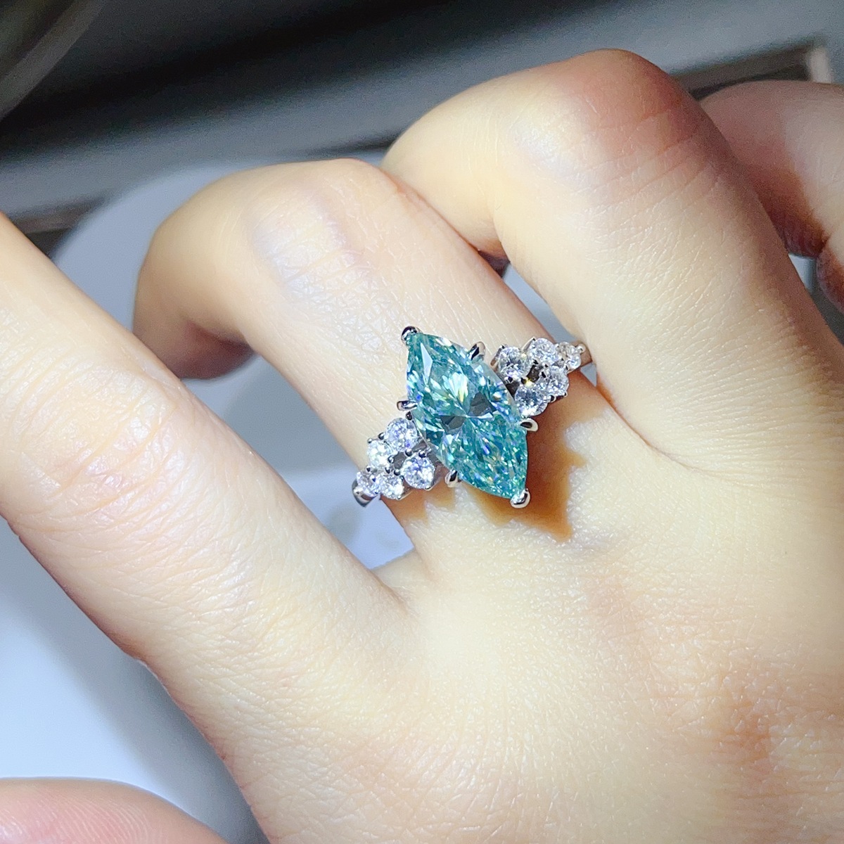 5 Carat 925 Sterling Silver Moissanite Ring 3
