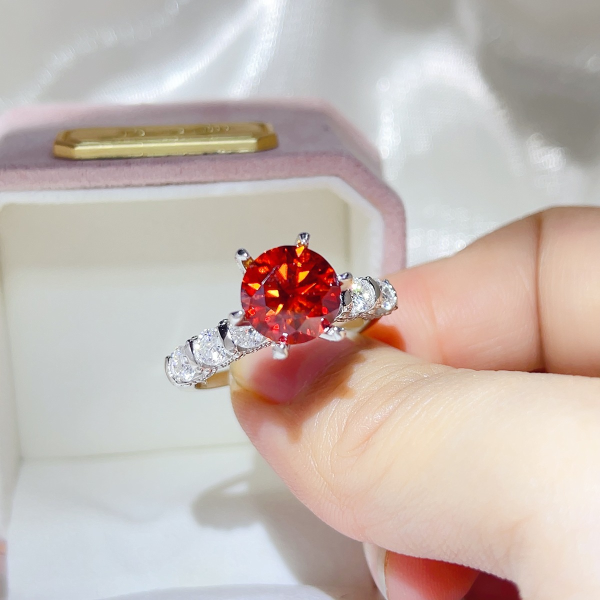 3 Carat 925 Sterling Silver Moissanite Ring 2