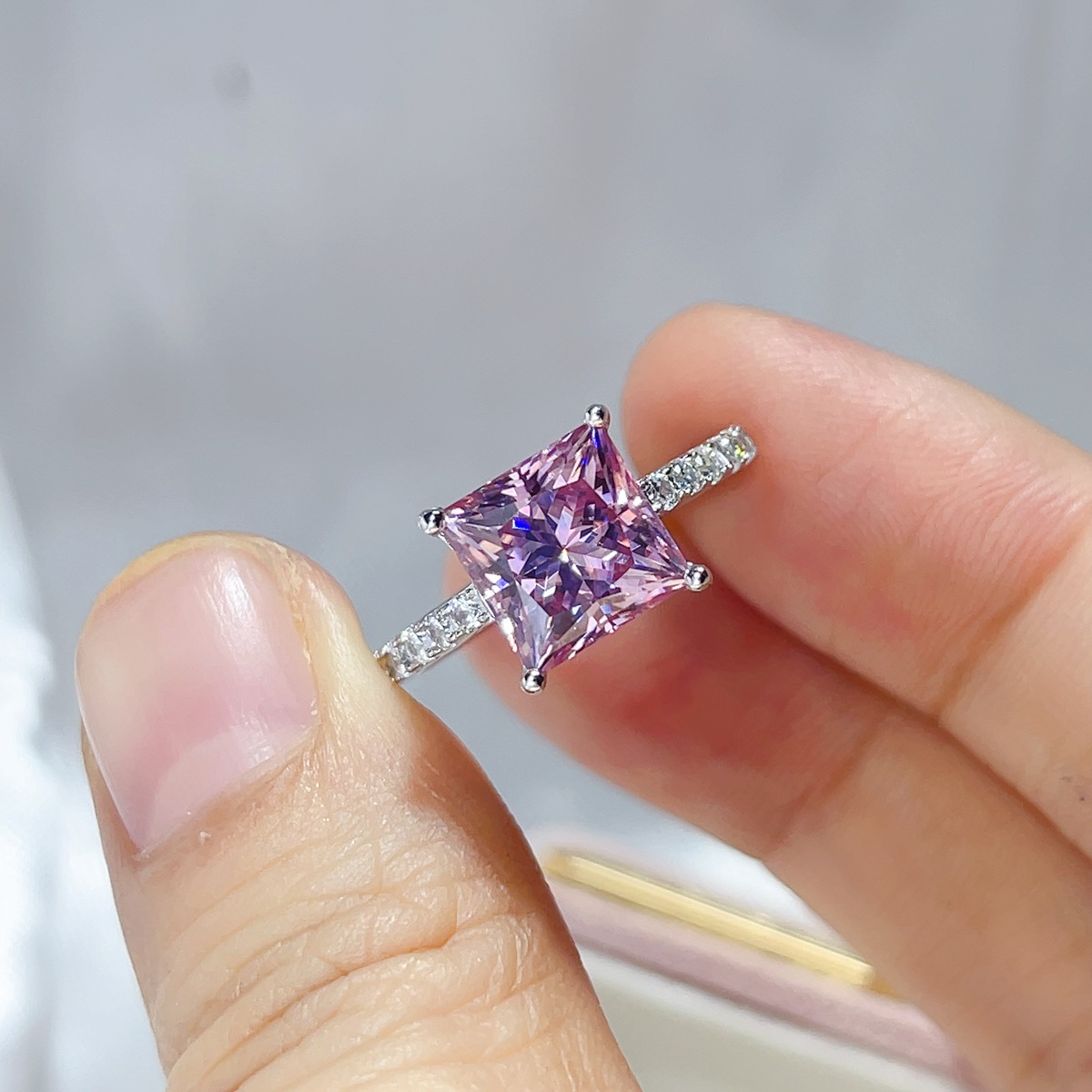 2 Carat 925 Sterling Silver Moissanite Ring 3