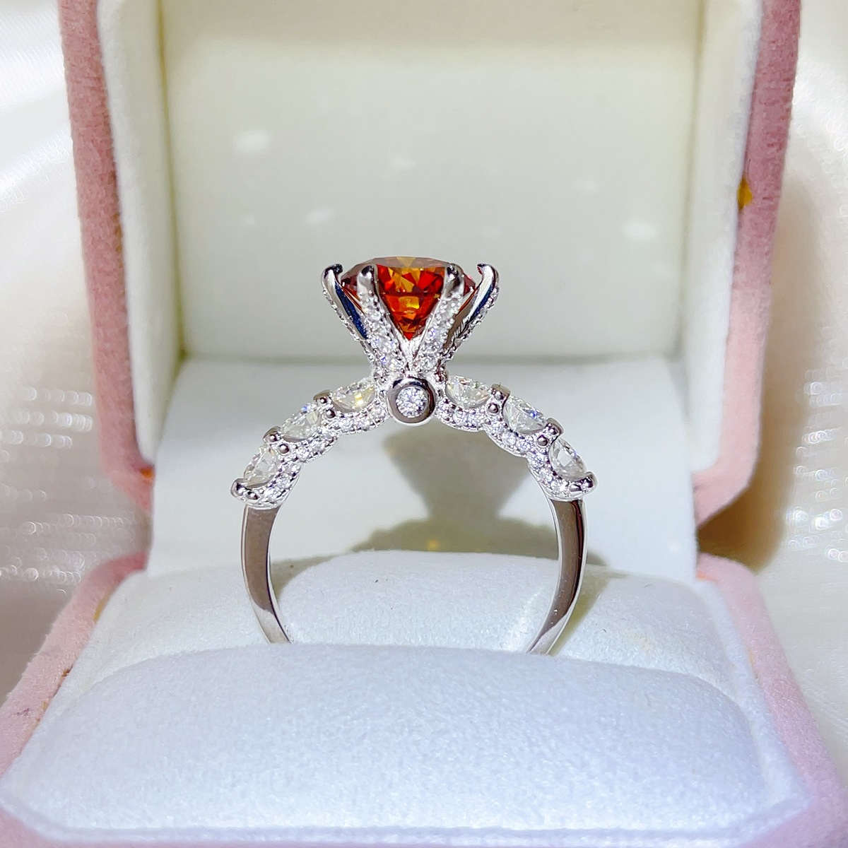 3 Carat 925 Sterling Silver Moissanite Ring 3