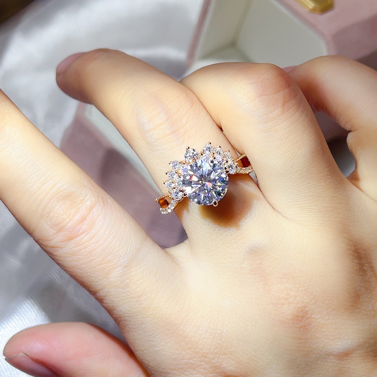 3 Carat 925 Sterling Silver Moissanite Ring 4