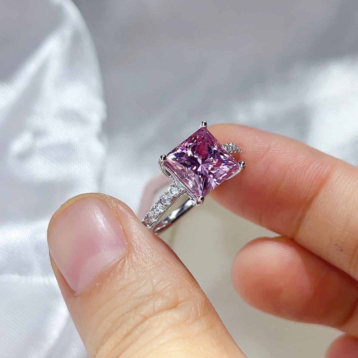 2 Carat 925 Sterling Silver Moissanite Ring 2