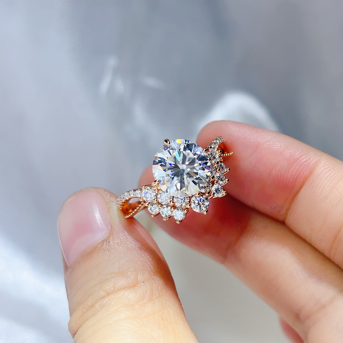 3 Carat 925 Sterling Silver Moissanite Ring 2